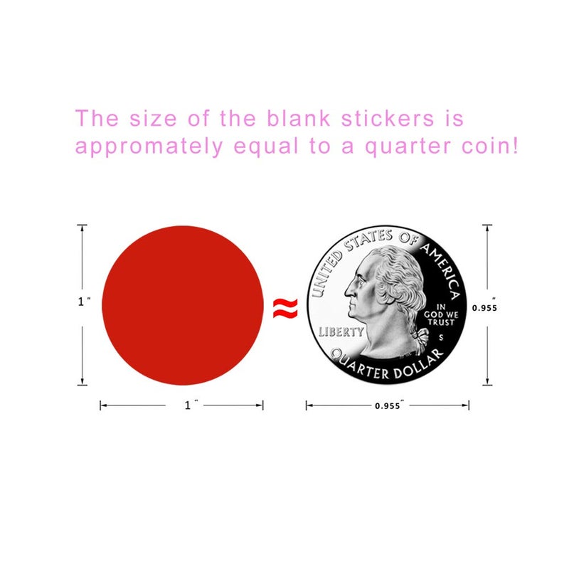 Hcode 1 Inch Color Coding Labels - 1000 Pieces, Garage Sale & Yard Sale Stickers, Round Permanent Adhesive Dots, Glossy Writable Paper Labels - Image 3